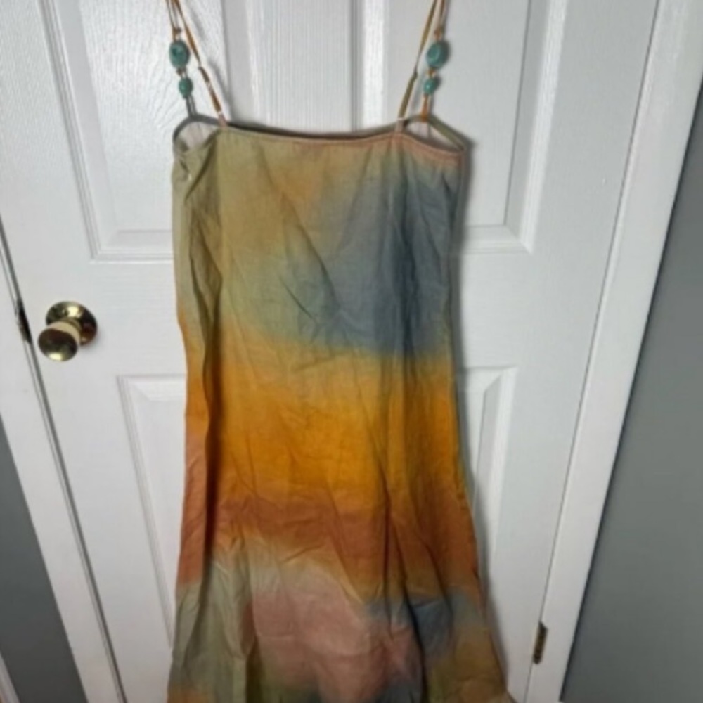 Staud Laura Linen Dress Pastel Clouds - Picture 7 of 8